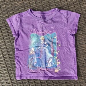 Disney Princess Cinderella Purple Short Sleeve Kids Tee Size XXS 2-3
